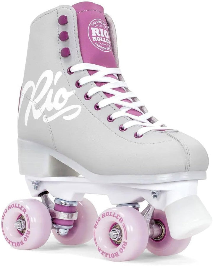 Rio Roller Script Retro Rollschuhe Disco Roller grau-lila 6UK, 6UK