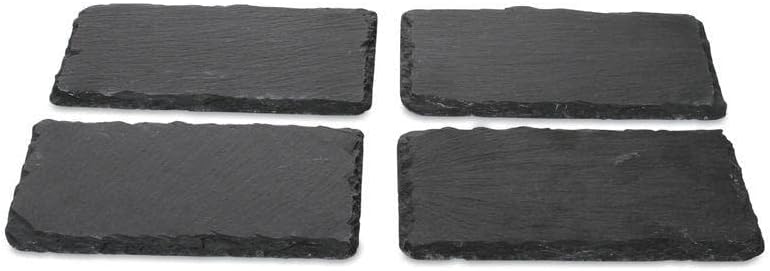 Boska 359003 - Schieferplatte - Dessertplatte - Tapasplatte 4er Set - Schiefer - Länge: 16 x 10 cm T