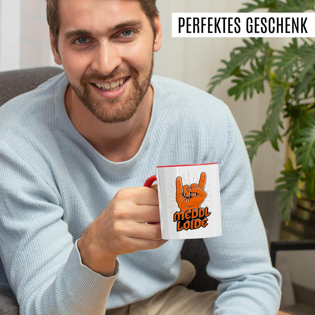 Tasse Metal Geschenk Meddl Loide, Kaffeetasse Konzert Musik Rock Meme Witzig Humor Geschenkidee Büro