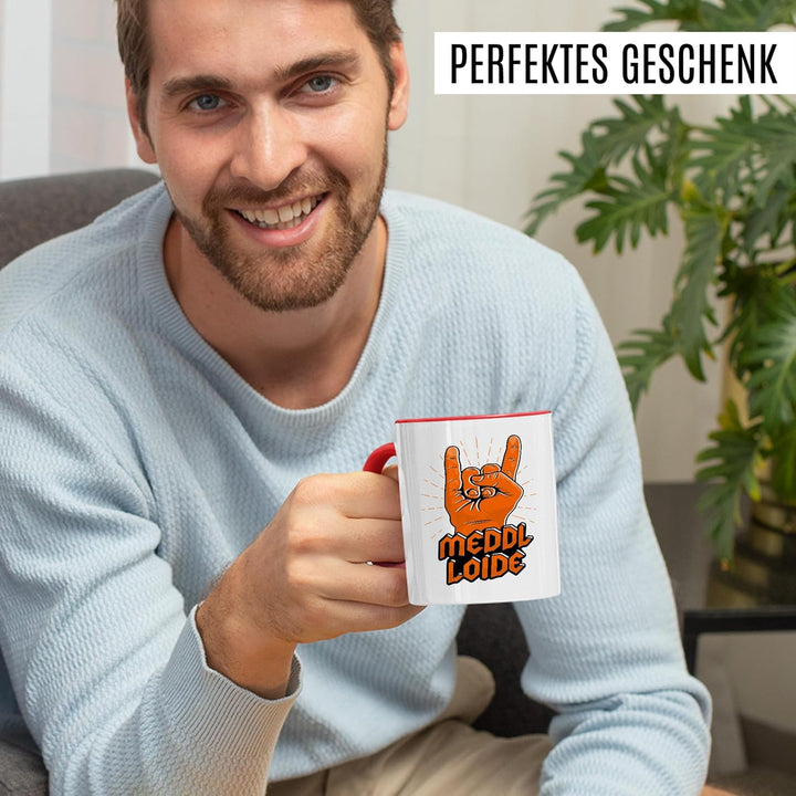Tasse Metal Geschenk Meddl Loide, Kaffeetasse Konzert Musik Rock Meme Witzig Humor Geschenkidee Büro