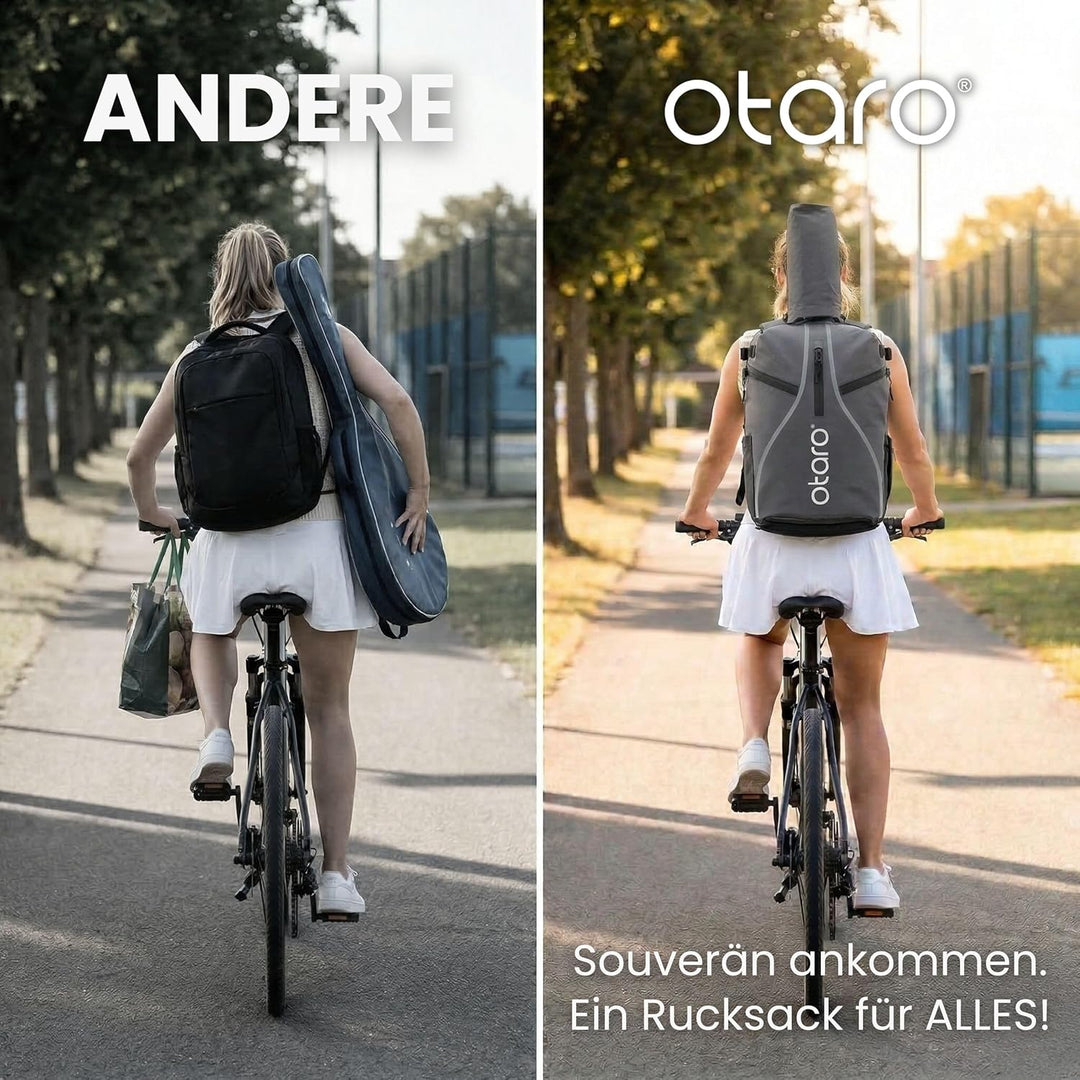 Otaro Tennisrucksack mit Schuhfach (Für 2 Tennisschläger) Inkl. Separierten Schuhfach & Schlägerschu