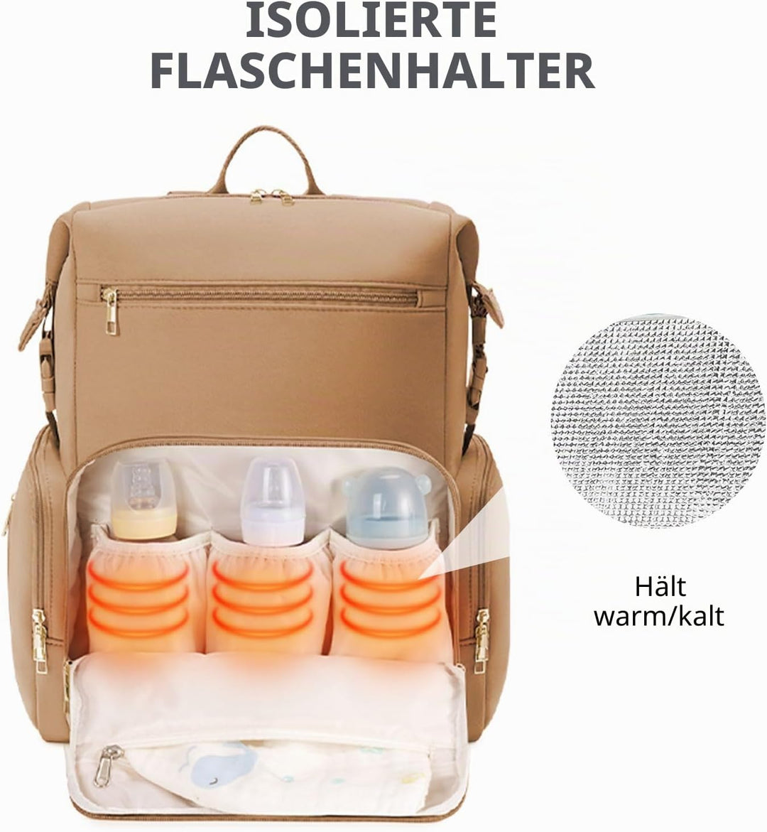 CEI-CEI Neopren Wickelrucksack Grosse Wickeltasche für Neugeborene, wasserdichter Reise-Rucksack für