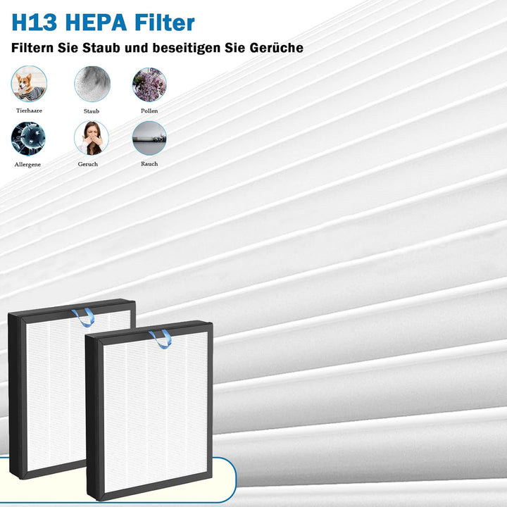 Vital 100S Ersatzfilter für LEVOIT Vital 100S HEPA Luftreiniger, 3-in-1 H13 Ersatz HEPA Filter Hoche