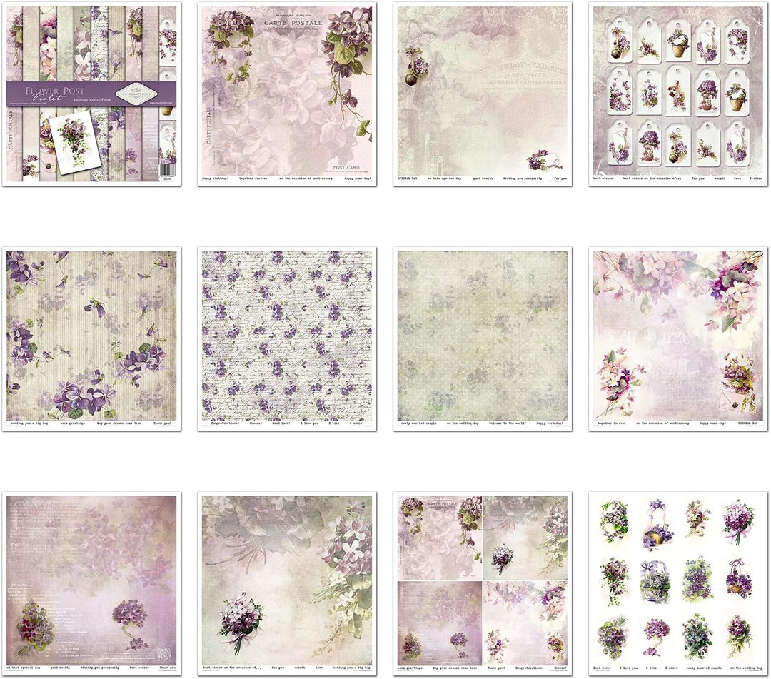 ITD Collection - Scrapbook Papier - Scrapbooking Set - Motivpapier zum Basteln - Dekorpapier 12x12 i