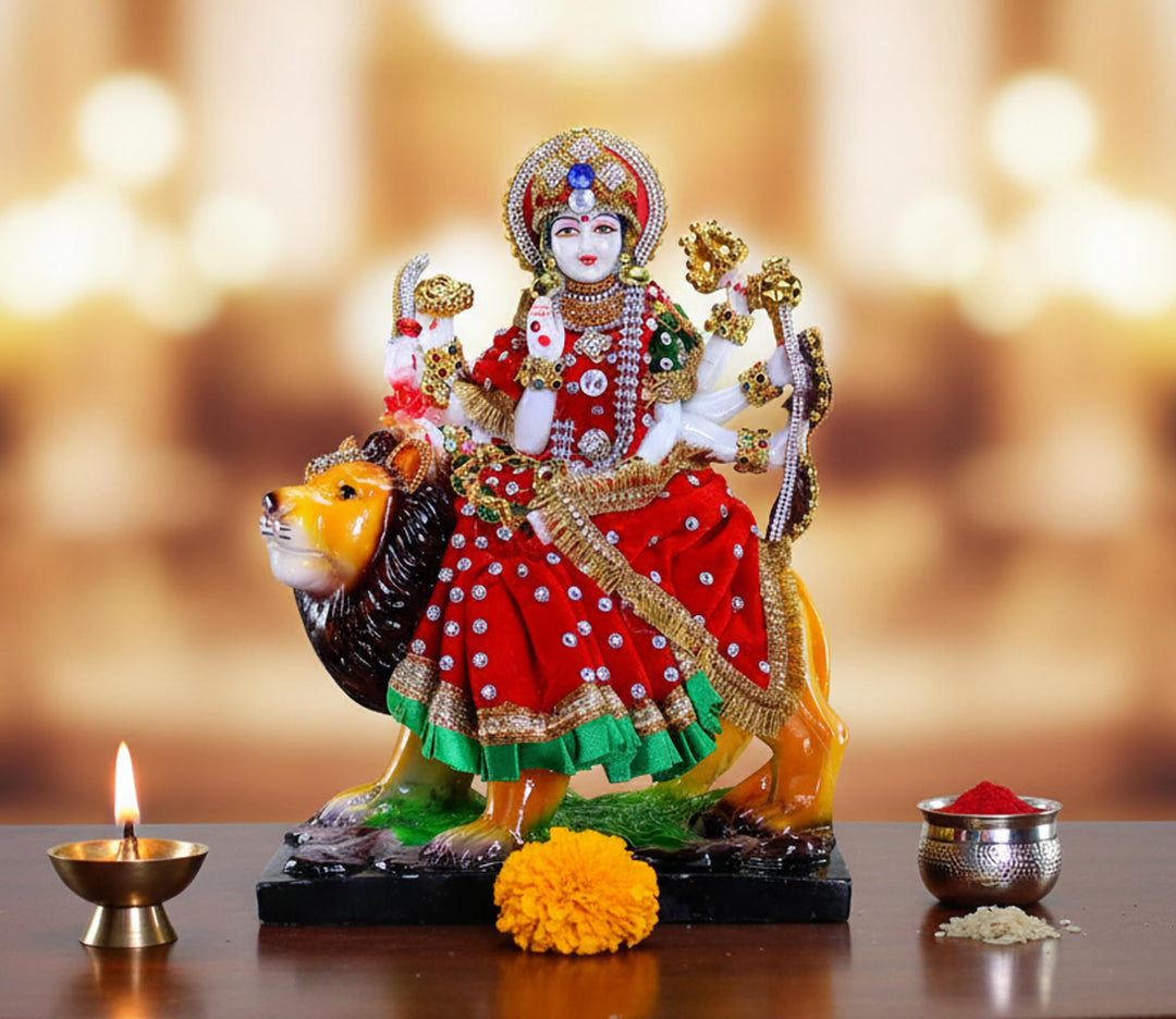 eSplanade Resin Maa Durga MATA Rani Sherawali Murti Idol Statue Sculpture (1561APC), 1561APC