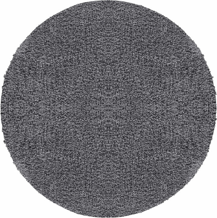 HomebyHome Teppich Rund Hochflor 120 cm Rund - Shaggy Runder Teppich Wohnzimmer Grau Extra Weich und