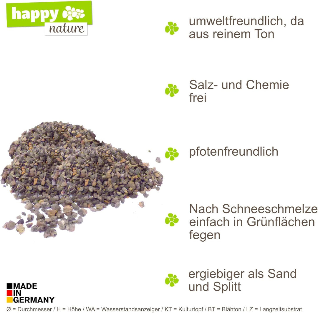 happy nature Blähton zerkleinert 50 l Winter - Streumittel umweltfreundlich neutral verpackt