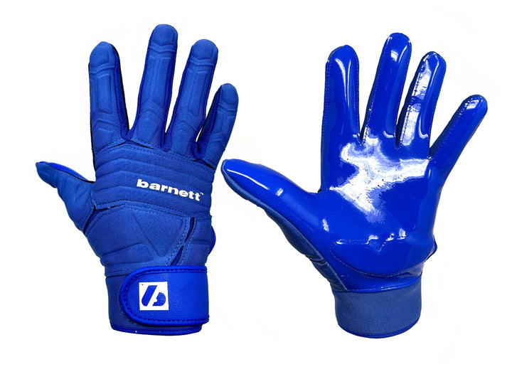 BARNETT FLG-03 Blau American Football Handschuhe Linemen Profi, OL,DL M Blau, M Blau