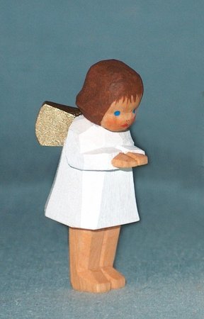 Engel neugierig braun Krippenfigur mit Baumwollbeutel