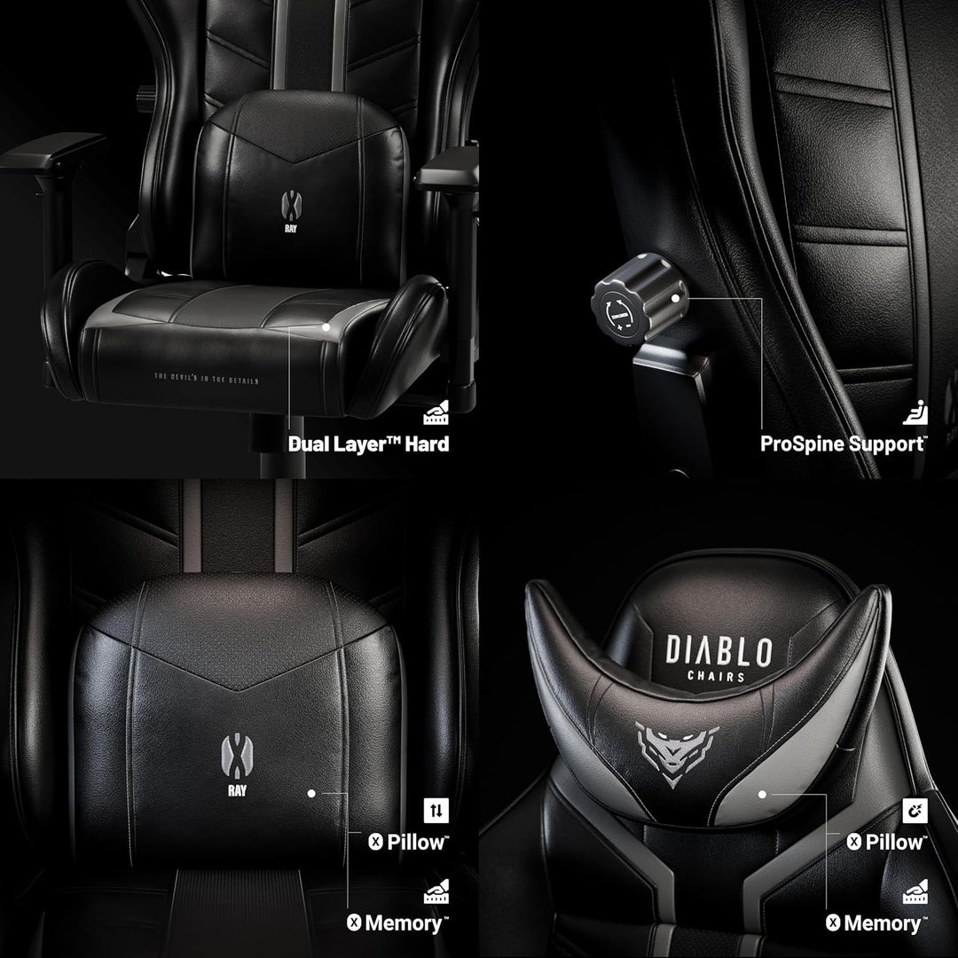 Diablo X-Ray Gaming Stuhl Bürostuhl Gamer Chair Schreibtischstuhl 4D Armlehnen Ergonomisches Design