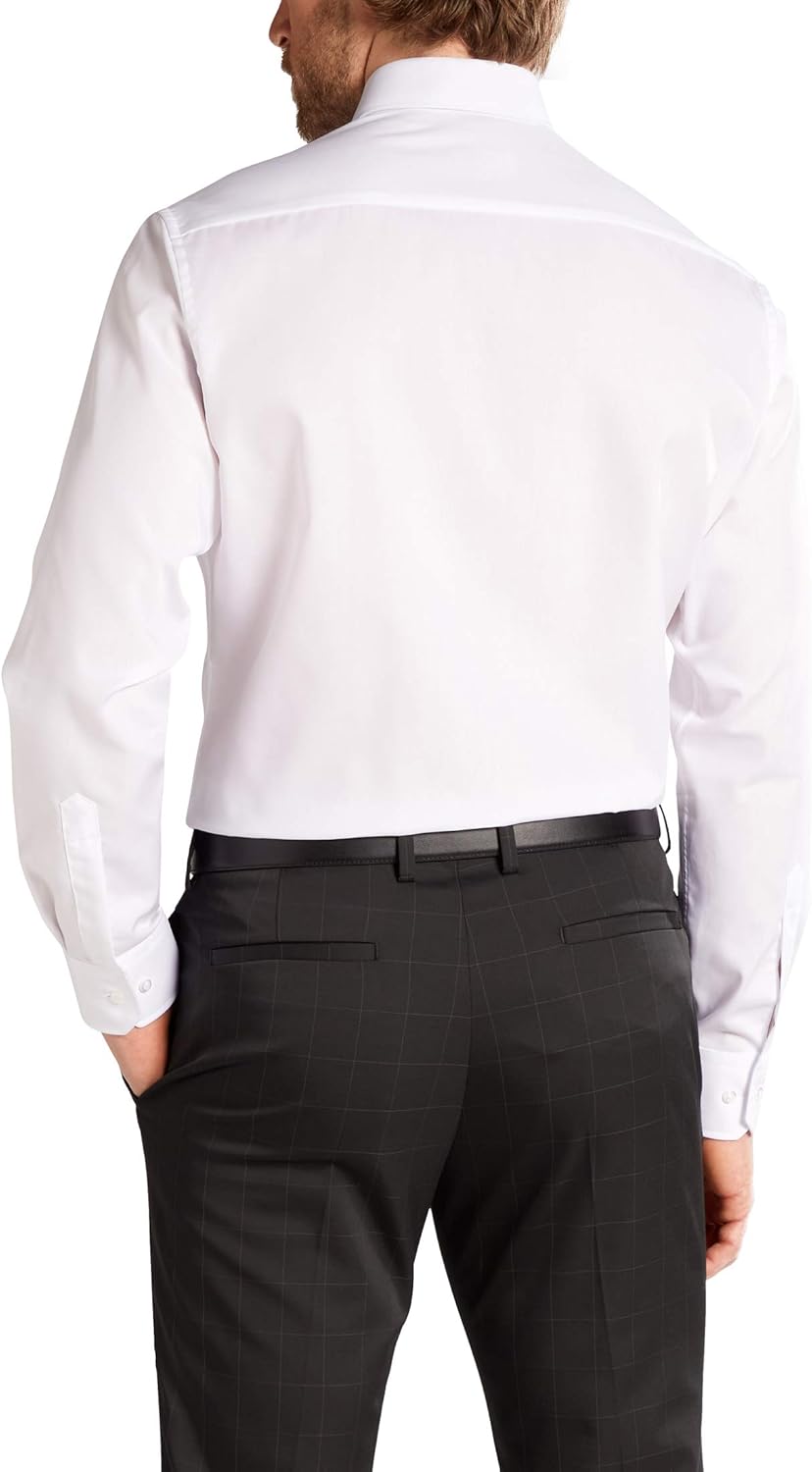 ETERNA Herren unifarbenes Popeline-Hemd MODERN FIT 45 Kragen / 67 Ärmel Weiss, 45 Kragen / 67 Ärmel