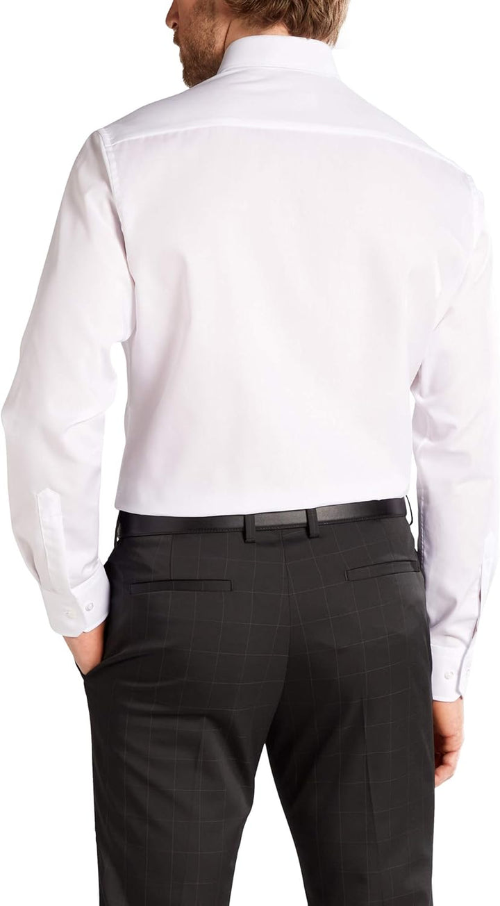 ETERNA Herren unifarbenes Popeline-Hemd MODERN FIT 45 Kragen / 67 Ärmel Weiss, 45 Kragen / 67 Ärmel