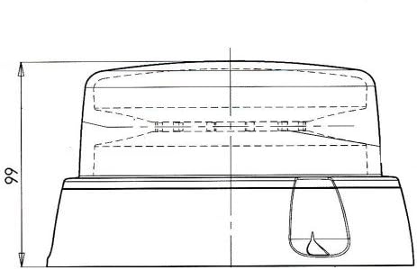 LED-MARTIN R65 Rundumkennleuchte flach - blau - 3 Punkt