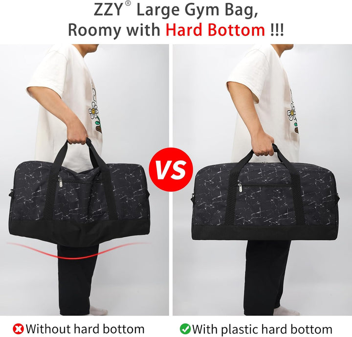 ZZY 55L Sporttasche Herren Gym Sport Tasche - 25 Zoll Reisetasche Duffle Bag mit Hartboden für Woche