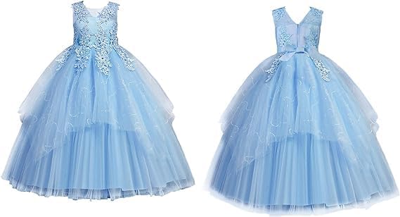 LOLANTA Blumensmädchenkleid Weiss Rosa,Mädchen Kleid Festlich Kommunion, Kleider für Brautmädchen au