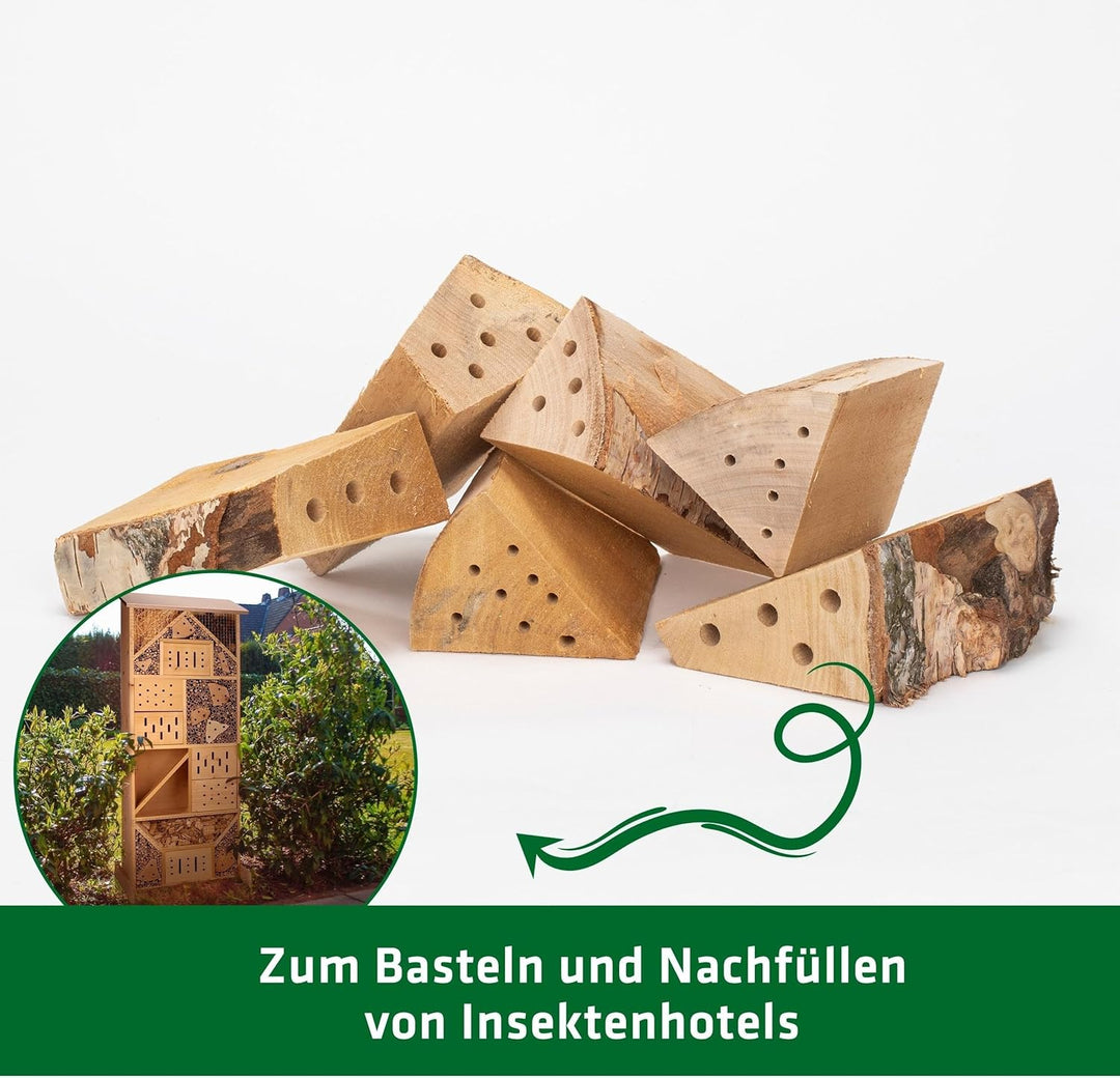 GARDIGO® Nistholz Nachfüllpack - 6 Stück | Insektenhotel Füllmaterial für Bienenhotels | Nisthölzer