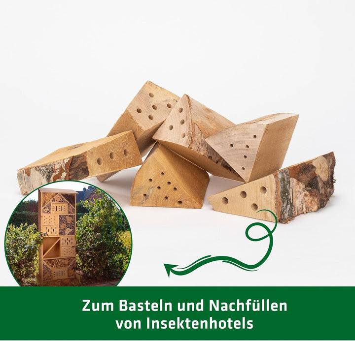 GARDIGO® Nistholz Nachfüllpack - 6 Stück | Insektenhotel Füllmaterial für Bienenhotels | Nisthölzer