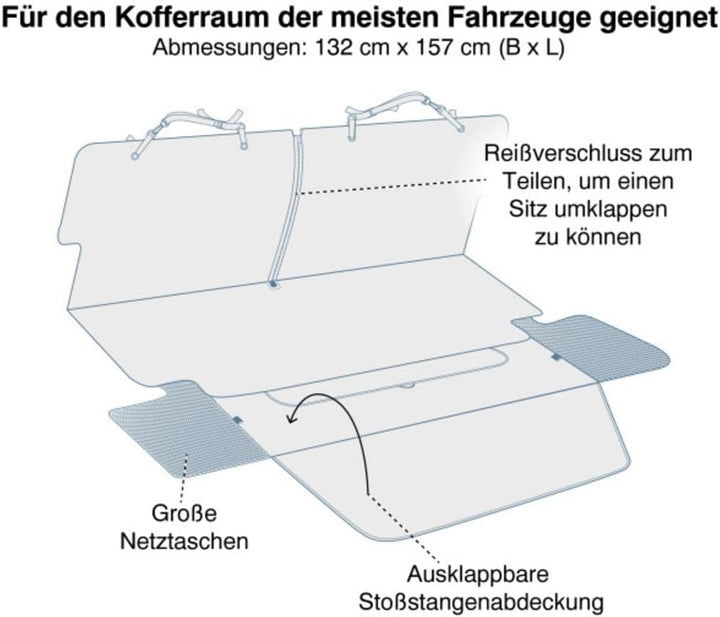 Kurgo Rover Cargo Cape - Hundematte für den Kofferraum - Schutz vor Schmutz &amp; Kratzern - Schmutzabwe
