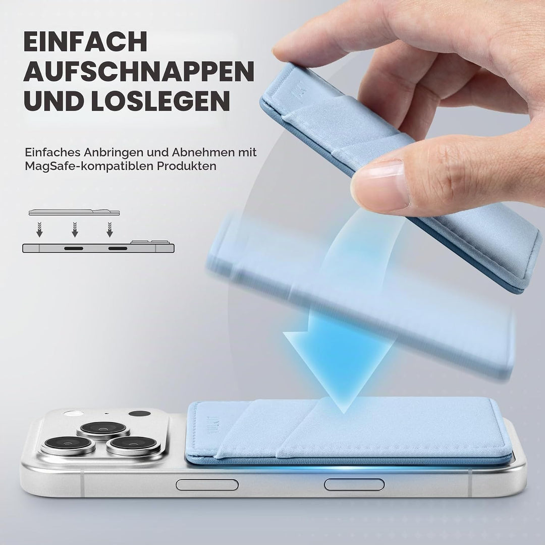 VULKIT Magsafe Wallet Kompatibel mit iPhone 17/16/15/14/13/12er Serie, Dehnbarer Lycra-RFID-Kartenha