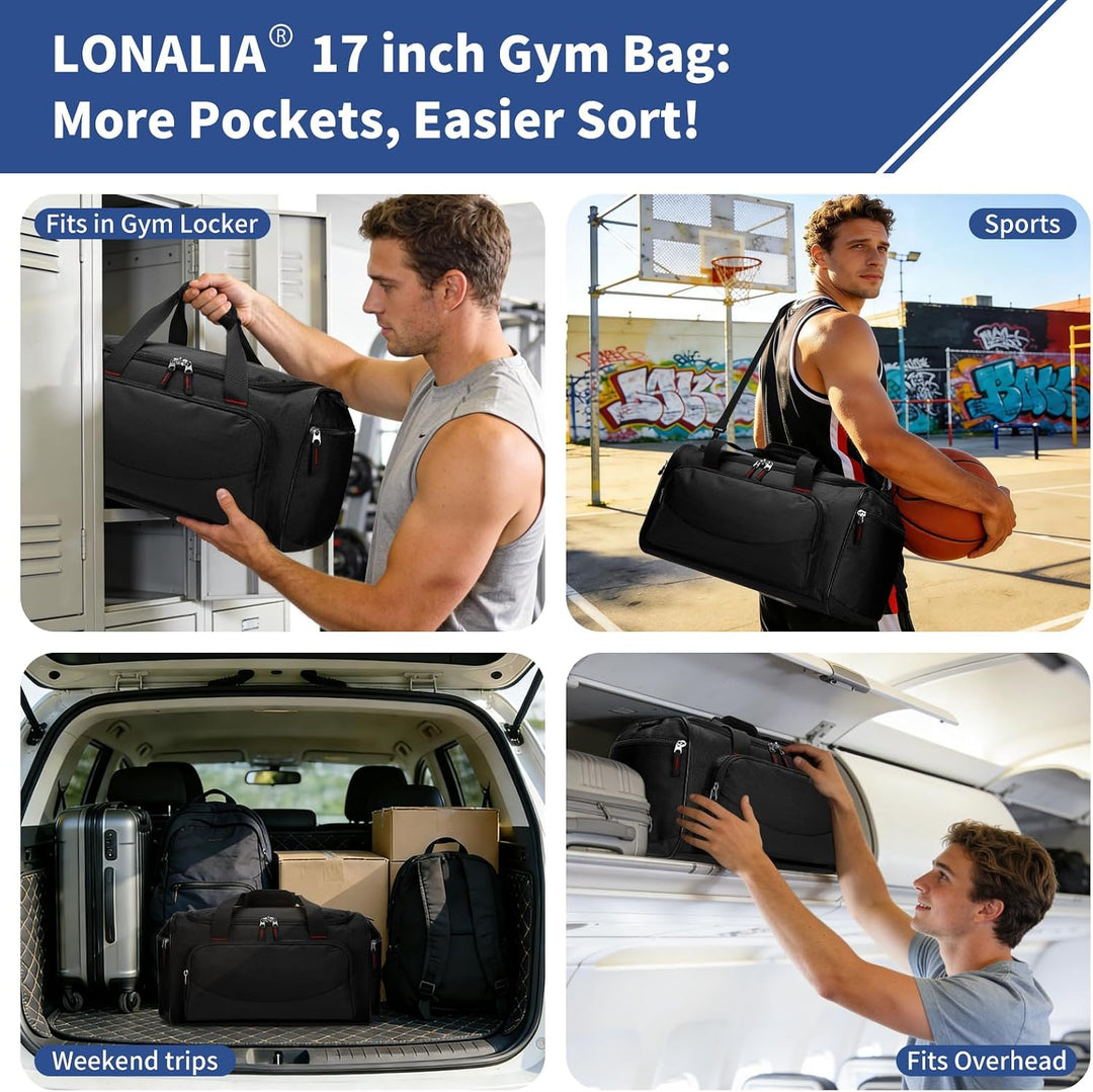 30L Kleine Sporttasche Reisetasche - 43x26x26cm Handgepäck Weekender Gym Tasche für Sport Training U