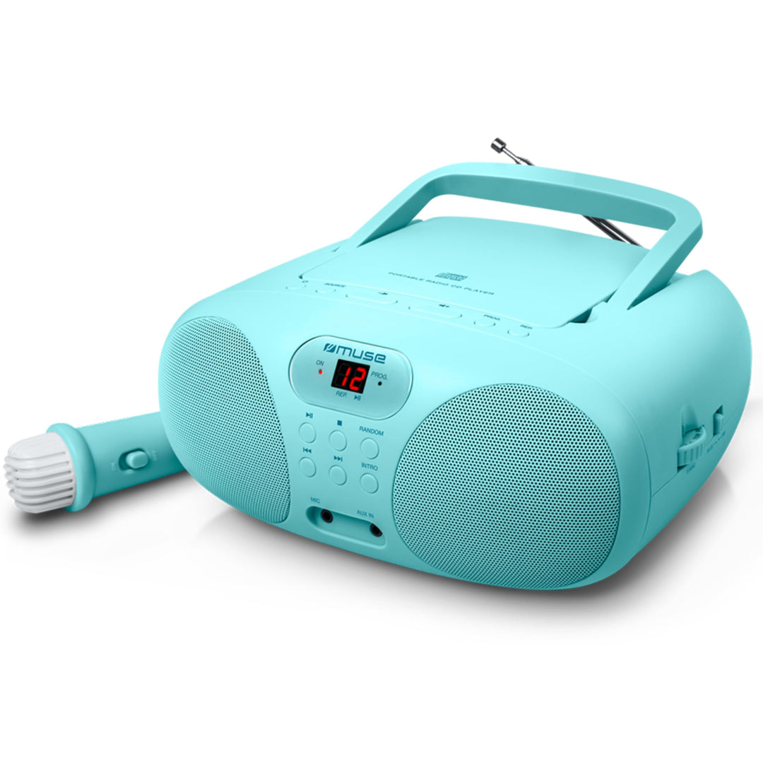 Muse M-203 KB CD-Player und FM-Radio | für Jungen in blau | tragbar mit Griff | Aux-Anschluss | batt