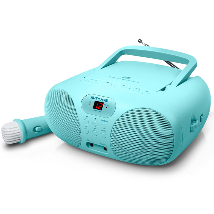 Muse M-203 KB CD-Player und FM-Radio | für Jungen in blau | tragbar mit Griff | Aux-Anschluss | batt