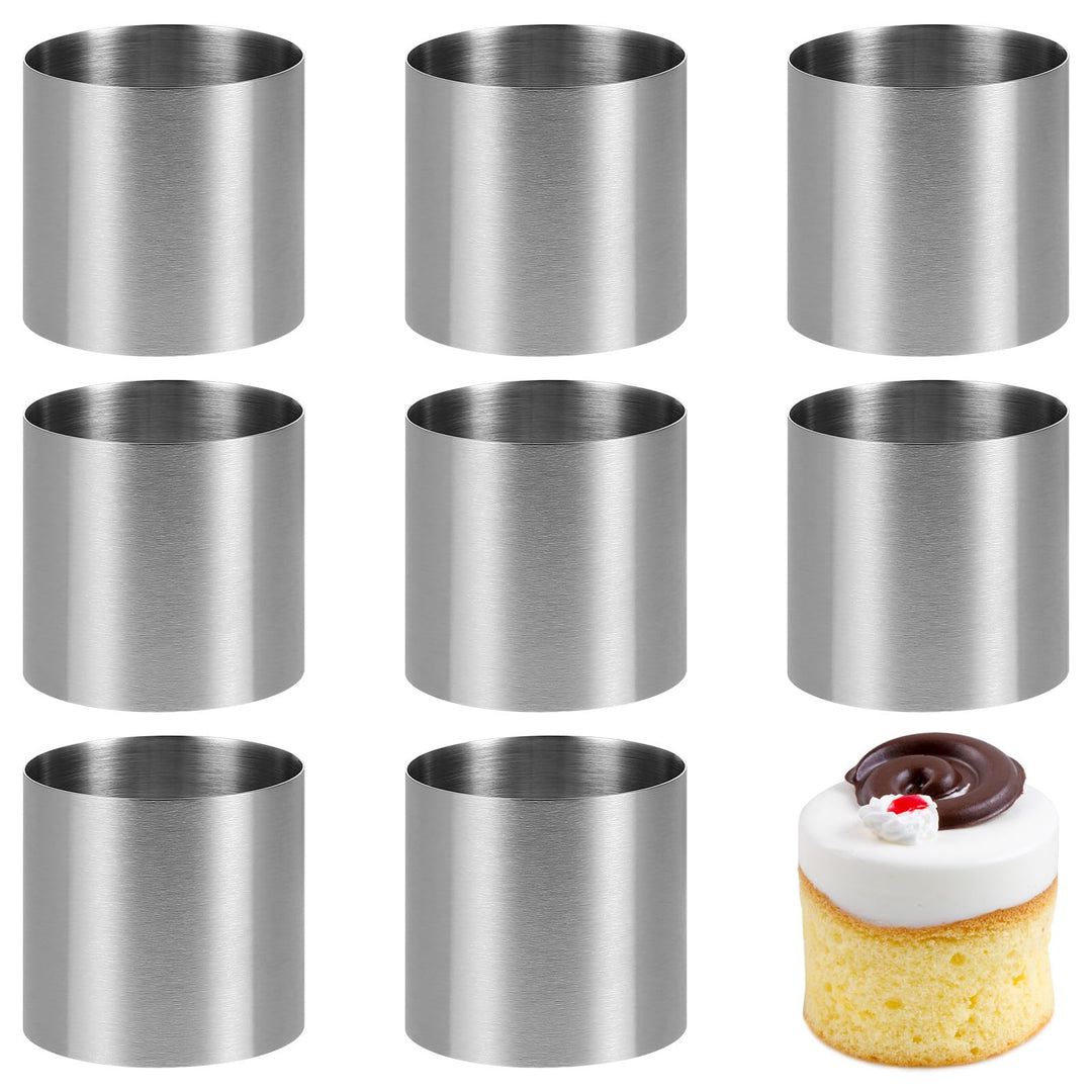 YARNOW 8 Stück Mousse Ringe Dessertring Set Speisering Mini Tortenring Kleine Kuchenform Dessert Sch