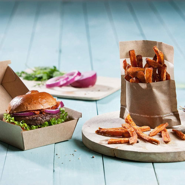 BIOZOYG Take Away Burger Box 250 Stück I robuste Burgerboxen mit hohem Klappdeckel I Hamburger Box a