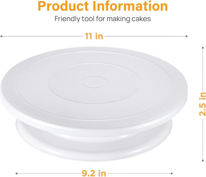 Comforty Tortenplatte Drehbar 28 cm Weiss, Drehteller Torte für Kuchen Tortenplatte Drehbar Weiss, T