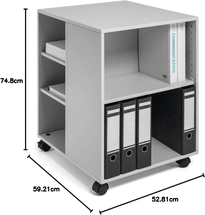 Durable Multifunktions-Wagen 74/59, 3-seitig offen mit 6 Regalböden (528 x 748 x 592 mm), grau, 3113