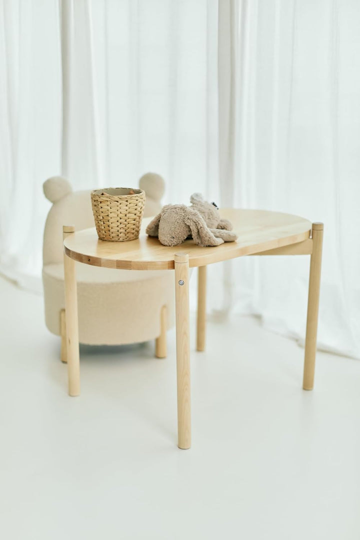 CHILDHOME, 2 in 1 Babywiege, 0-6Monate, Birkenholz und Teddymaterial, Kindertisch, Aktivitätstisch 6