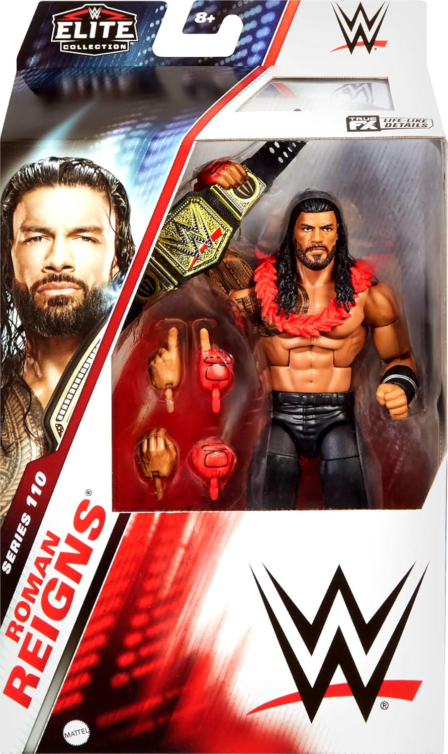 Mattel WWE Elite Actionfigur & Zubehör, 15,2 cm grosses Sammlerstück Roman Reigns mit 25 Artikulatio
