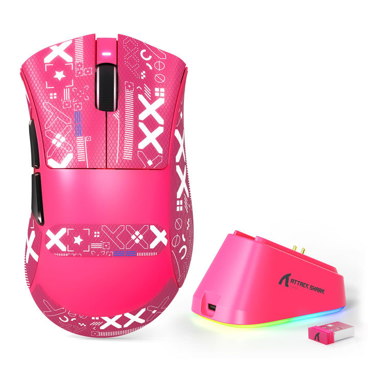MAMBASNAKE x Attack Shark V3PRO Kabellose Gaming-Maus mit Magnetischer Ladestation, PAW3311-Sensor,