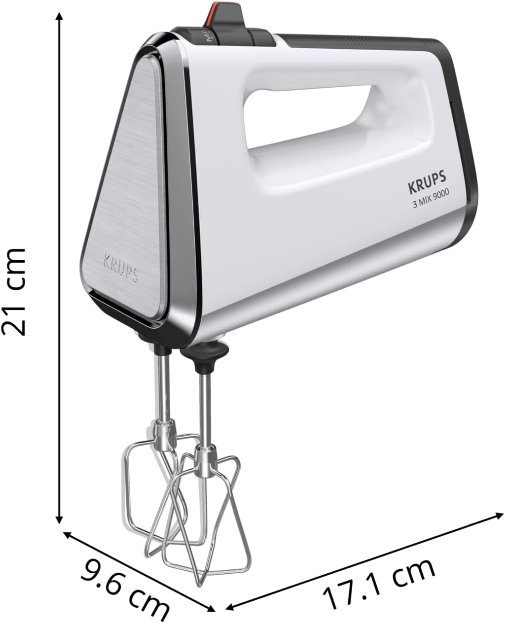 Krups GN9101 3 Mix 9000 Handmixer | 750 Watt | leistungsstark | Geschwindigkeitsregler | Turbomodus