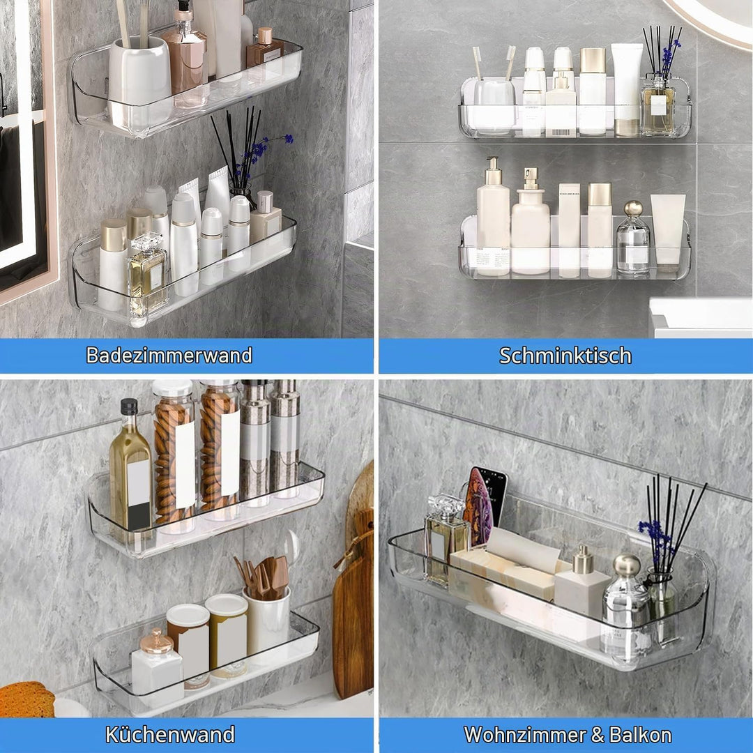 Diesisa 2 Stück Duschablage Ohne Bohren, Duschregal Wandmontage, Shampoo Halterung für Dusche, Dusch