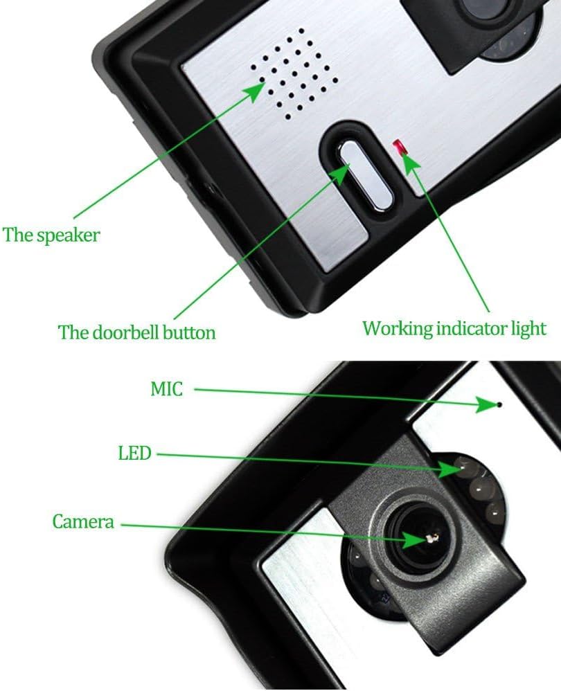 7 Zoll wasserdichte Video Gegensprechanlage verdrahtete Video Türsprechanlage Intercom Digital HD Mo