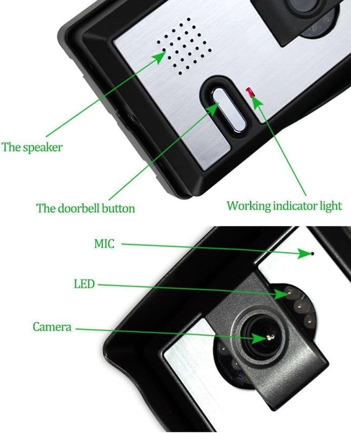 7 Zoll wasserdichte Video Gegensprechanlage verdrahtete Video Türsprechanlage Intercom Digital HD Mo