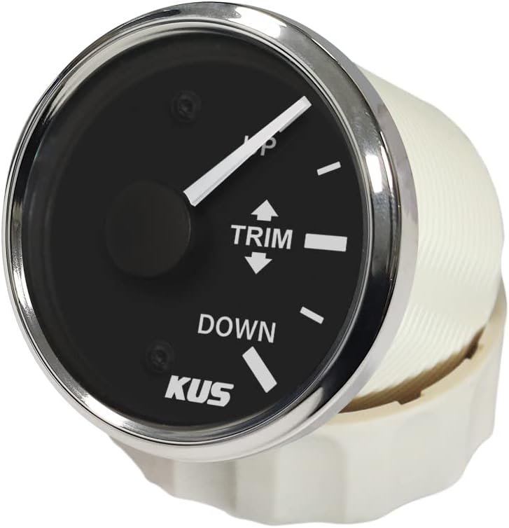KUS wasserfest Trim Gauge Meter oben 52mm 12V/24V mit Hintergrundbeleuchtung Schwarz, Schwarz