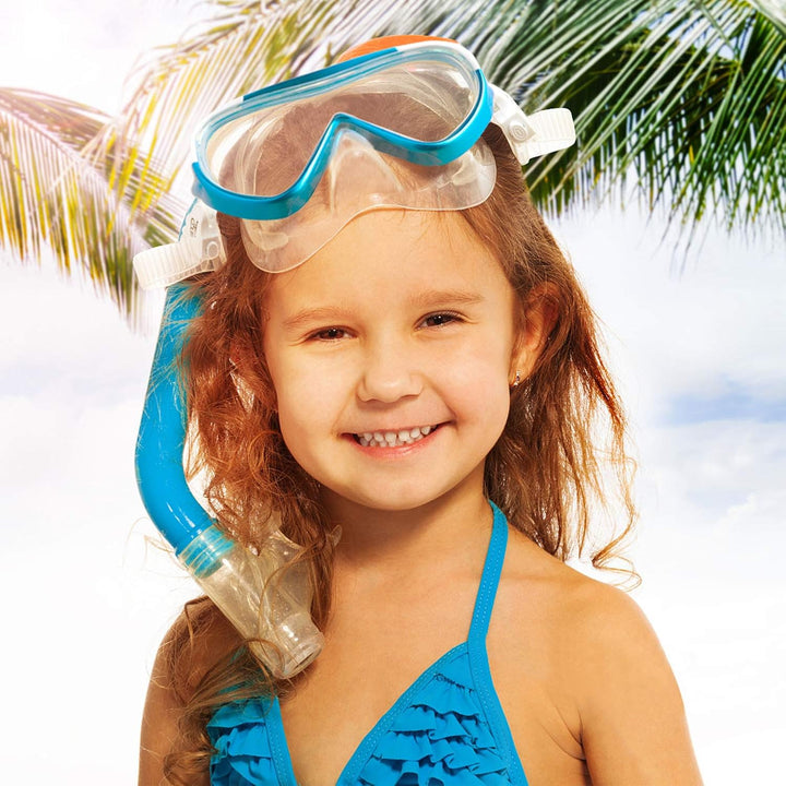 Schnorchelset Kinder, Taucherbrille Kinder Anti-Fog und Trocken Schnorchel - Anti-Leck Tauchmaske Dr