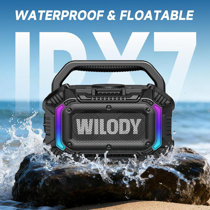 Wilody 100W Tragbare Bluetooth Lautsprecher Box,Bluetooth Lautsprecher mit Licht,Musikbox Bluetooth'
