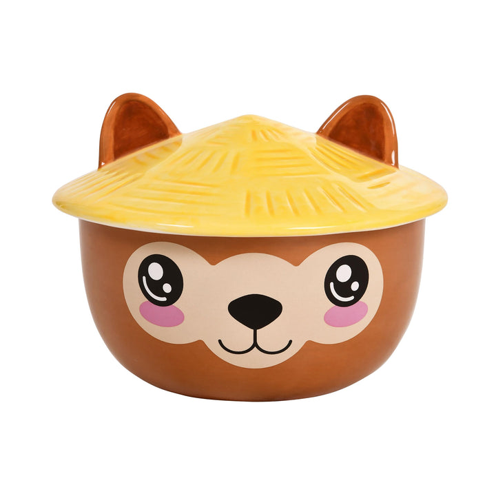 Elbenwald Alpaka Kawaii Schale mit Deckel für Anime Fans Ramen-Bowl Müslischale rundumbedruckt 550 m