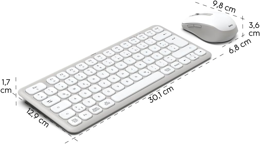 Hama Tastatur Maus Set kabellos (Multi Device Tastatur und Maus mit Bluetooth/Funk für PC, Smartphon