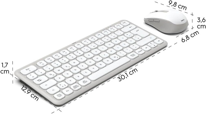 Hama Tastatur Maus Set kabellos (Multi Device Tastatur und Maus mit Bluetooth/Funk für PC, Smartphon
