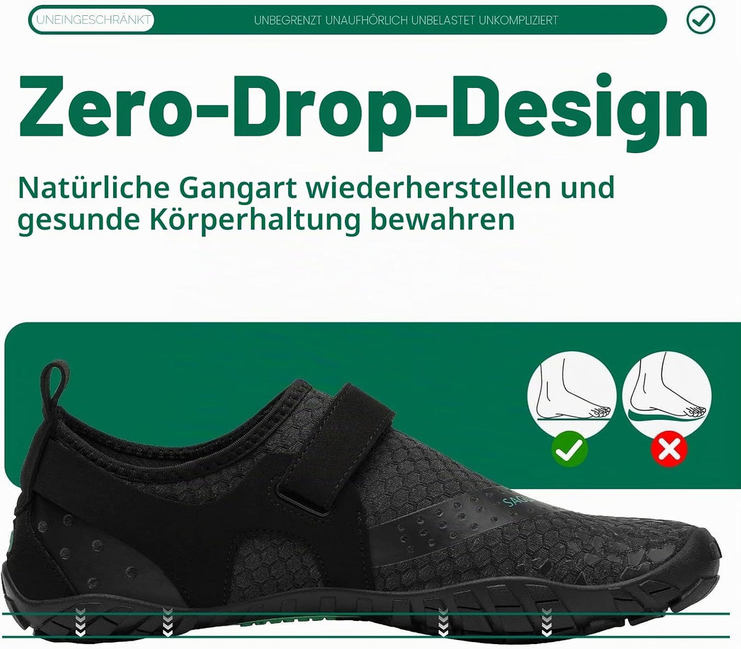 SAGUARO Unisex Barfussschuhe Laufschuhe Minimalistische Outdoor&amp;Indoor Fitnessschuhe GR36-48 38 EU H