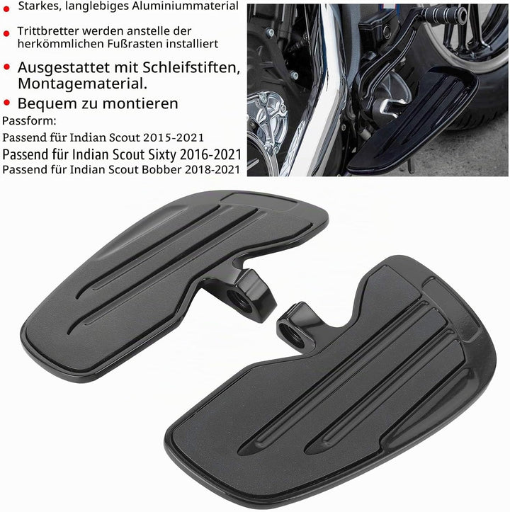 Motorrad-Fussrasten, Aluminium-Motorrad-Vorderfahrer-Dielen, Motorrad-Fussrasten für Indian Scout 20