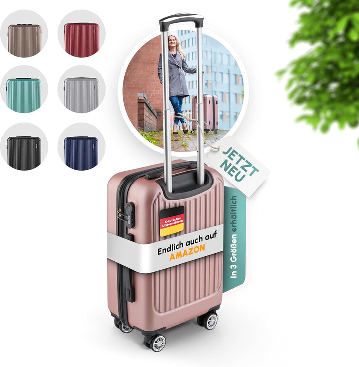Easy Move ABS Hartschalenkoffer [ERGONOMISCH & SICHER] - Grosser Trolley Koffer mit 360° Rädern, Zah