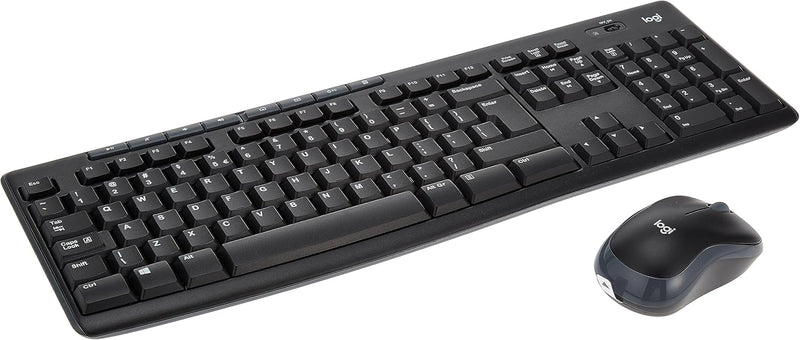 Logitech MK270 Kabelloses Set mit Tastatur und Maus für Windows, Englishes QWERTY-Layout - Schwarz S