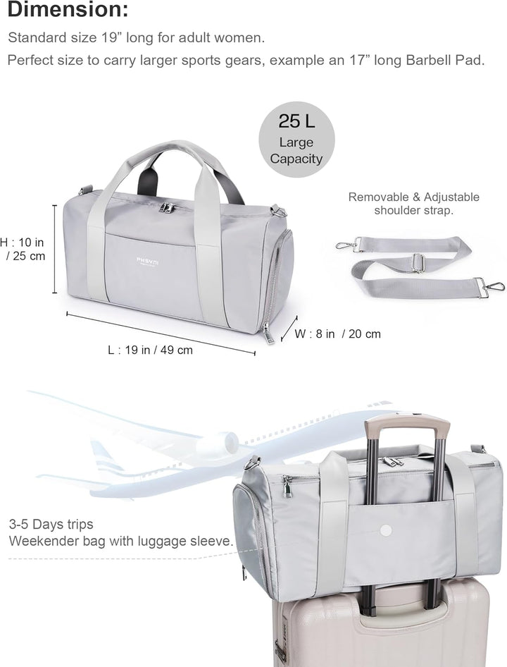 19 Zoll Sporttasche Reisetasche für Damen und Herren,wasserdichte Handgepäcktasche,Trainingstasche f