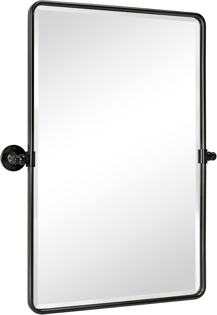 TEHOME 50,8 x 76,2 cm Pivot Rechteck Badezimmerspiegel Öl eingerieben Bronze Metall gerahmt Kippen a