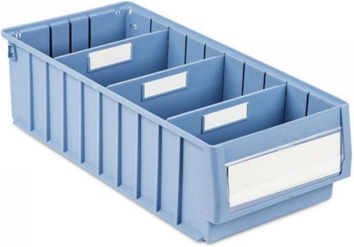 SparSet 5x Regalkasten 500 BH mit Etikett &amp; Schutzhaube | HxBxT 14x23,4x50cm | 12,6 Liter | Sichtlag